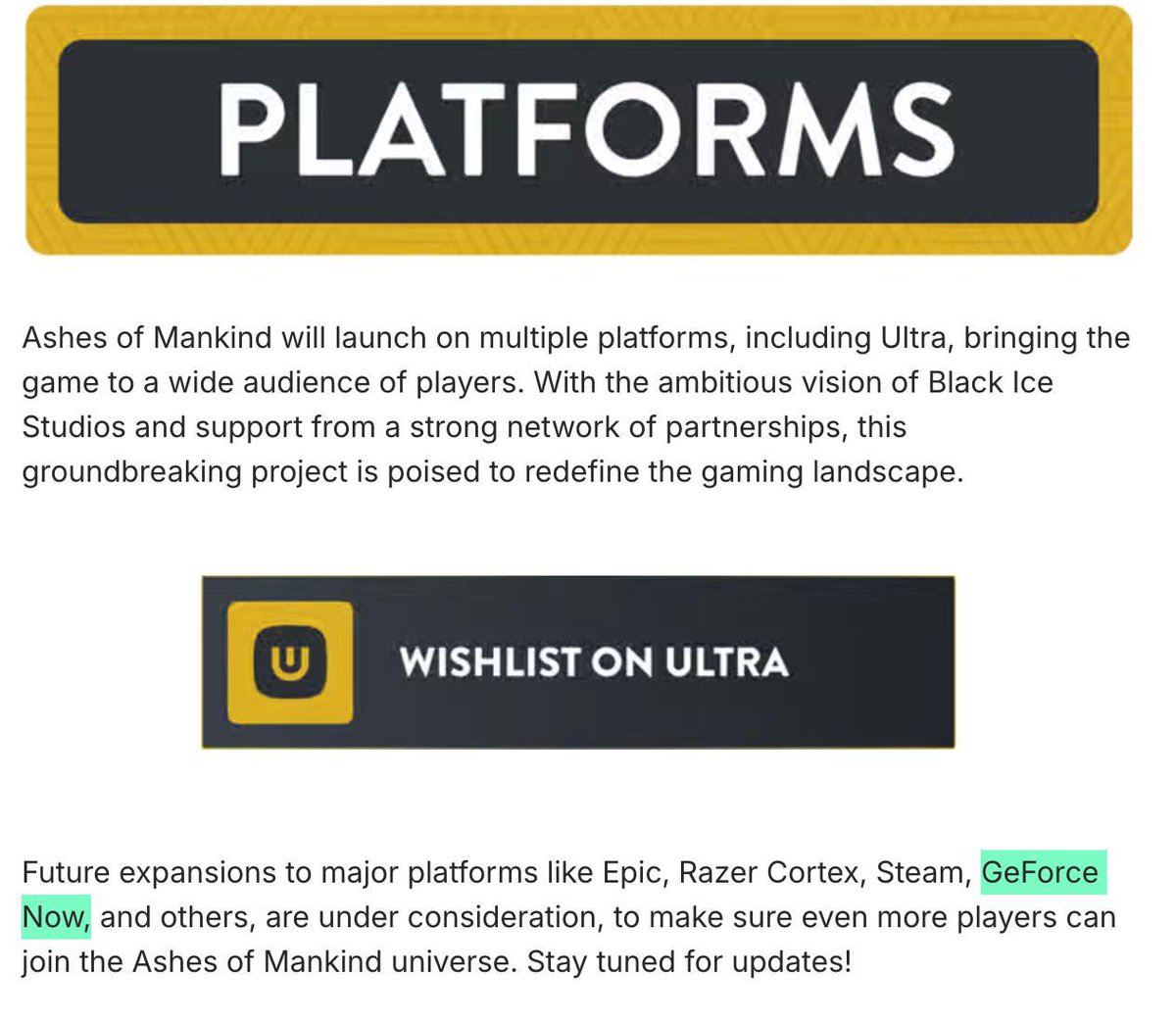 TheHardios's tweet photo. @Ultra_io Nvidia’s partnership to put Ashes of Mankind on GeForce now ! https://t.co/0OysK6SvF0