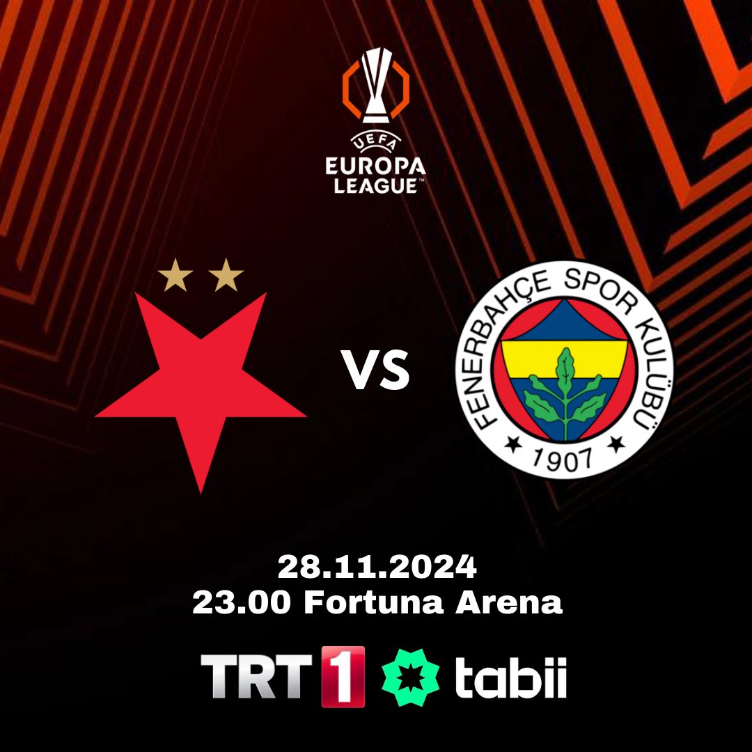 Mac_Takip_Canli's tweet photo. ⚽️ Maç: Sparta Prag x Fenerbahçe
📺 Hangi Kanal: TRT1, Tabii
🗓️ Tarih: 28/11/2024
⏱️ Saat: 23.00

Fenerbahçe, Avrupa Ligi’nde Sparta Prag ile karşılaşıyor. Maç TRT1 ve tabii’de yayınlanacaktır. ⚽️🔥

#Fenerbahçe #SpartaPrag #SLAvFB #UEL https://t.co/XjNlO0jBlA