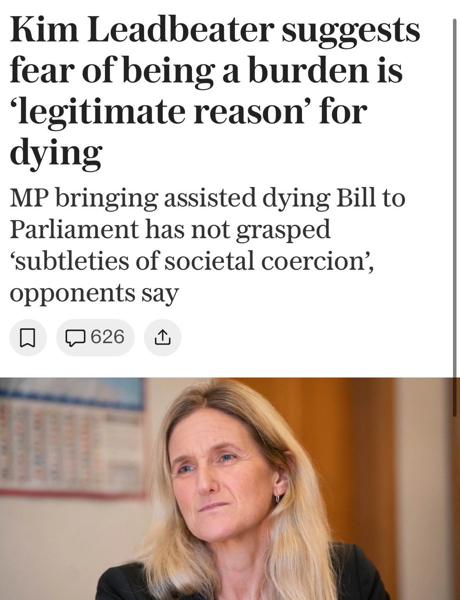 When my wife &amp; I die,our stunning disabled daughter may well feel as if she's a burden. She cannot clothe herself, walk, wash herself, or communicate clearly to strangers. She's no burden.
The #assisteddying bill is terrifying. The safeguards are weak. The risk for abuse is real.