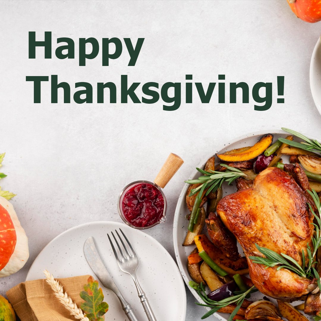 Happy Thanksgiving! We're thankful for our customers and support from our partners this holiday season!
