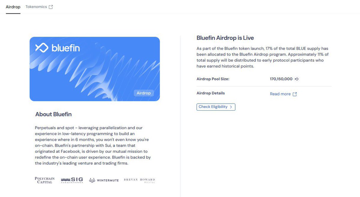 GACryptoO's tweet photo. Check #BlueFin Airdrop Eligibility & Allocation🪂

👉Check Here:  https://t.co/iN1cGIuVlp

♂️Eligibility Criteria: 
🔹Suilend, Deepbook, Cetus & Other Dapp Users Who Interacted With Sui
🔹in Sol/EVM Wallet Pyth, Wormhole, Elixir & Jupiter Exchange & Other's

🪂Check More Details About Eligibility & Allocation: https://t.co/5emRKCS9vA