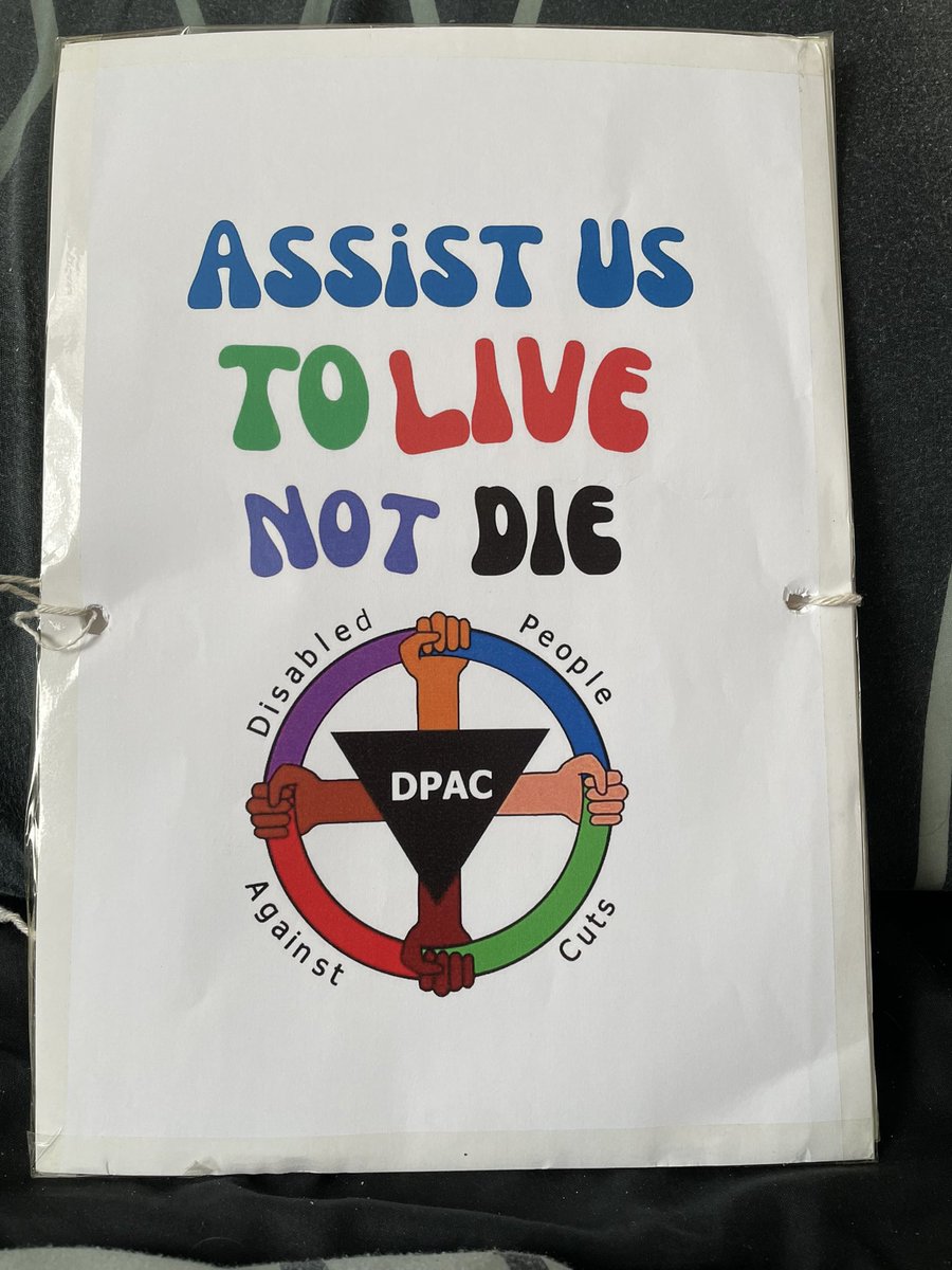 #AssistUsToLive 

Dignity In Dying spent £194,000 on Facebook adds to promote their campaign from August to November.  

I spent £3.50p. On A4 printed piece of paper, A4 piece of card and sellotape and string holding it all together.