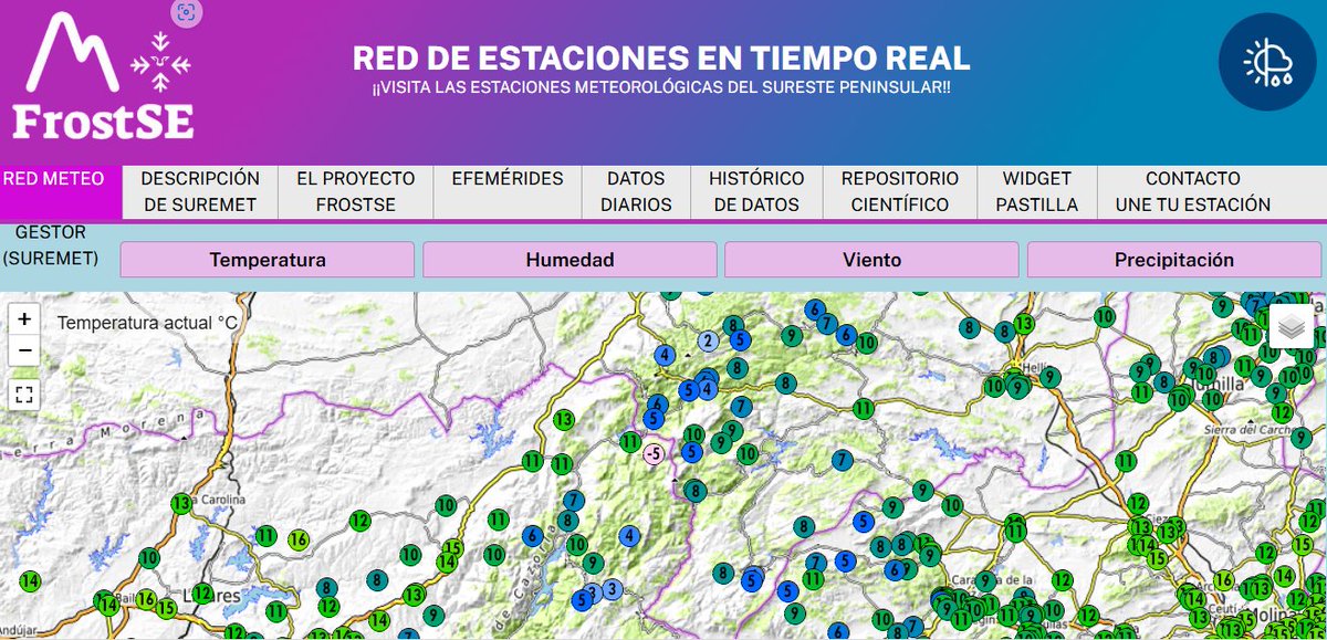 MeteoChatSE's tweet photo. En Pozo Romero está helando desde las 17:30, hora desde la que ha seguido con un descenso continuo hasta alcanzar los -4.8ºC actuales (20:50). También se baja de los 4ºC en el cortijo de Tortas, Cañada Hermosa, Riopar, Zapateros, Los Anchos y en Pontones https://t.co/jr4vFqDveD