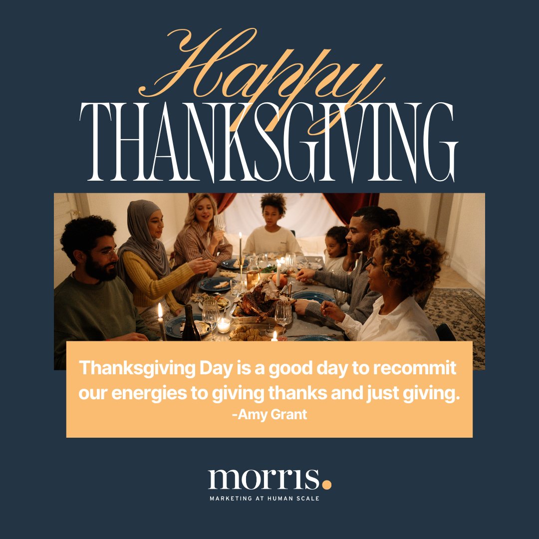 This Thanksgiving, let's embrace gratitude and the spirit of giving—whether it’s sharing a meal, lending a helping hand, or simply being present with loved ones. ❤️

Happy Thanksgiving from the Morris family to yours! 🍂 #Gratitude #Thanksgiving #GiveThanks