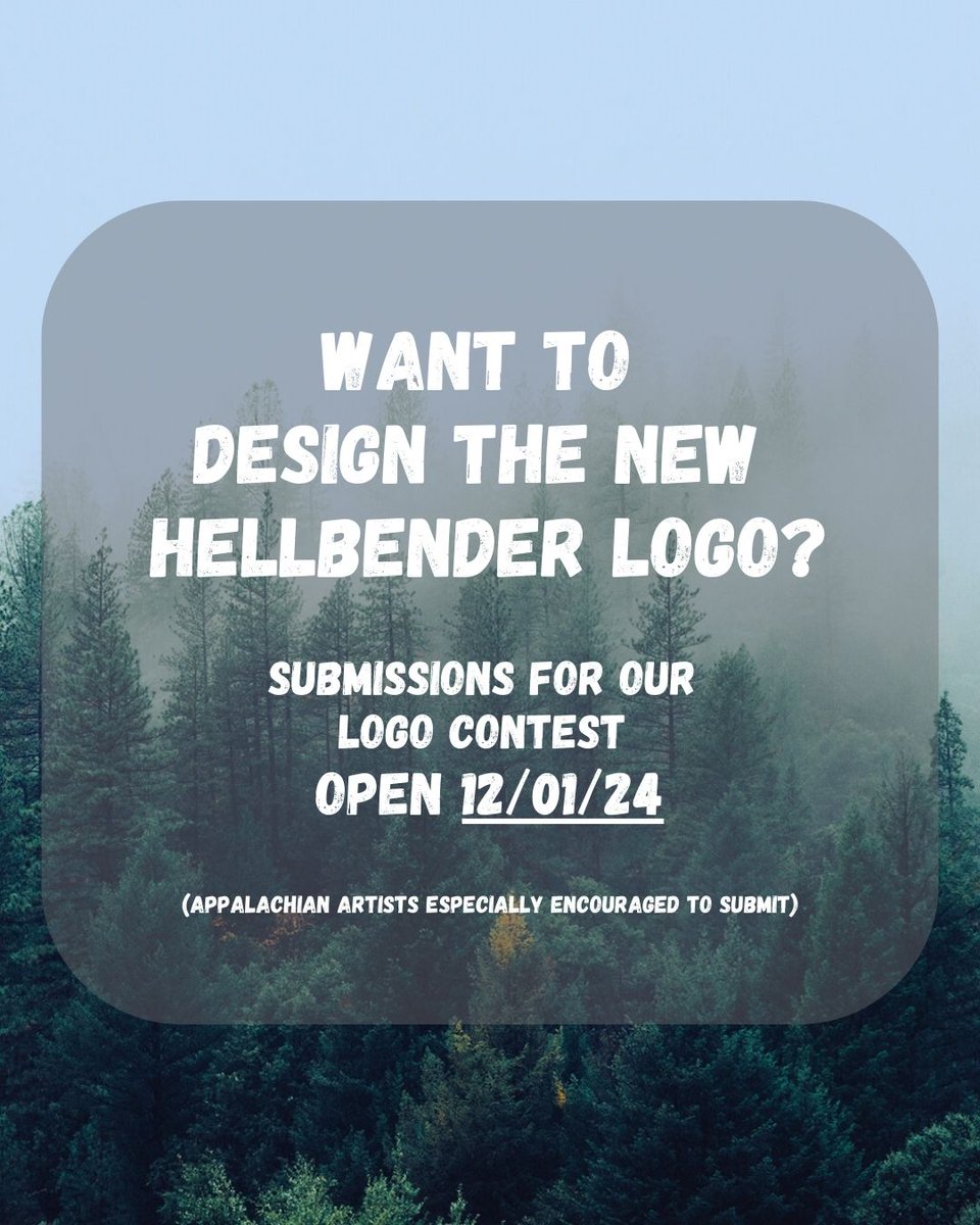 hellbendermag's tweet image. ATTN: Artists!! Hellbender Logo Contest SUBS OPEN 12/01/24