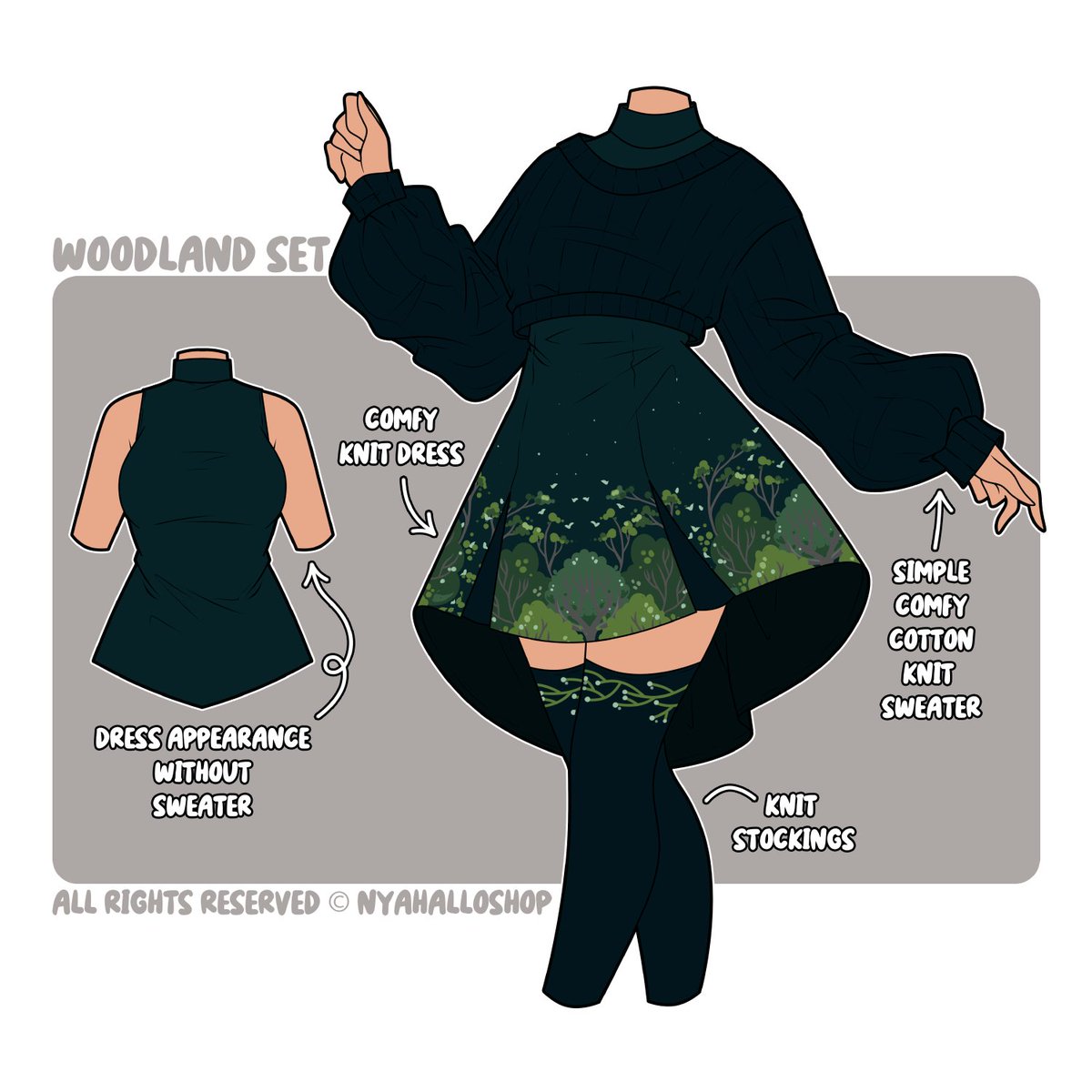 NyahalloShop's tweet photo. Woodland knit set 🌳🌿🍃 https://t.co/Lrfe3JN485