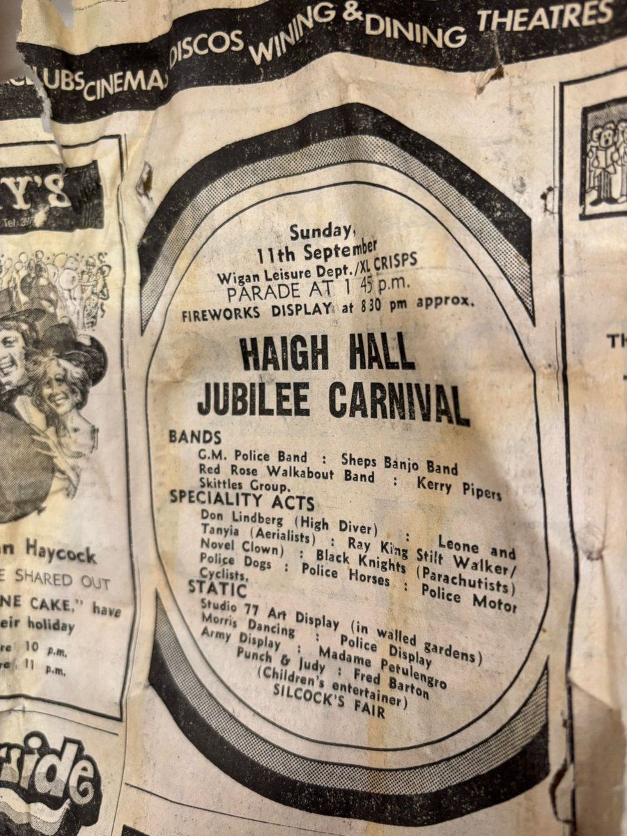 Roll up! Roll up! Read all about it! 🗞️🤩

Earlier today, our team found a copy of the Wigan Post and Chronicle from all the way back in 1977, nestled deep within the hall. 

What a fascinating peek into the history of our wonderful Haigh, and town… ❤️