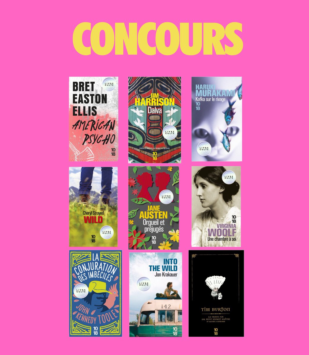 On a adoré vous présenter nos romans 10/18 cultes et partager ces beaux moments de challenge lecture avec vous !

Et pour vous gâter, on vous offre tous nos romans cultes.

Pour participer, c'est très simple, il suffit de
👉follow @editions1018 + RT

Fin du concours le 10/12