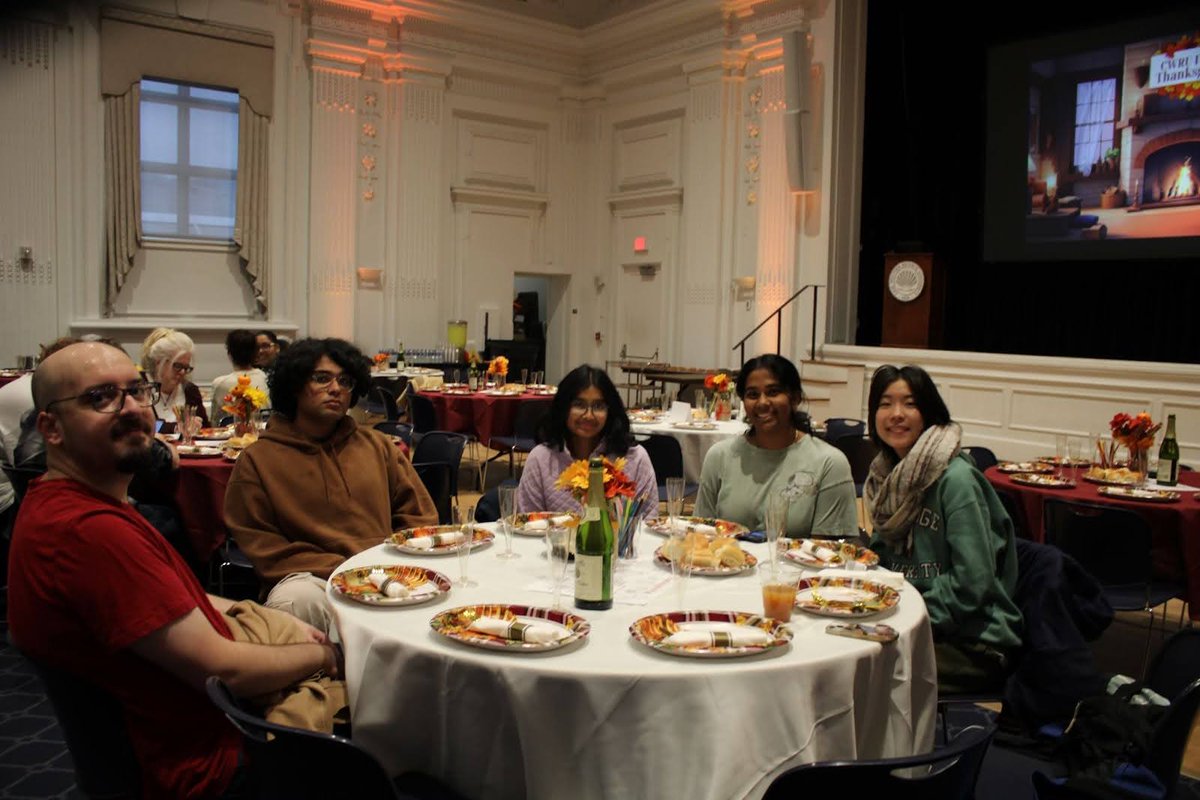 cwru's tweet photo. Happy Thanksgiving, Spartans! 🥧 This morning, Provost Joy K. Ward and Vice President for Student Affairs Travis T. Apgar shared an on-campus holiday meal with hundreds of students, family members and volunteers during the first-annual CWRU Family Thanksgiving celebration. https://t.co/wRvd6Ey6nF