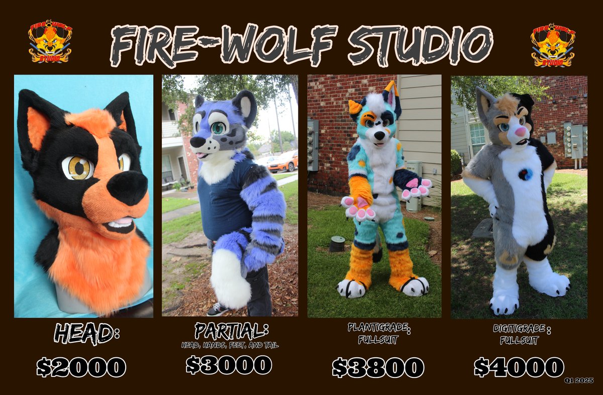 It's been a while, so its time for a price update!
Our next commission opening in Feb/March will reflect the new prices.

Along with the update in price, we will now be offering goodie bags with every suit! Stay tuned for more information on this!