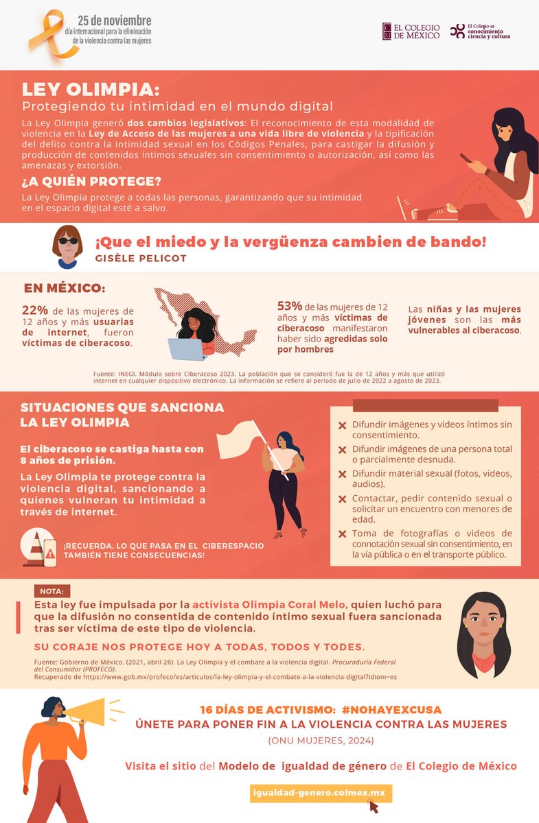 La Ley Olimpia generó dos cambios legislativos: El reconocimiento de esta modalidad de violencia en la Ley de Acceso de las mujeres a una vida libre de violencia y la tipificación del delito contra la intimidad sexual en los Códigos Penales, para castigar la difusión y producción