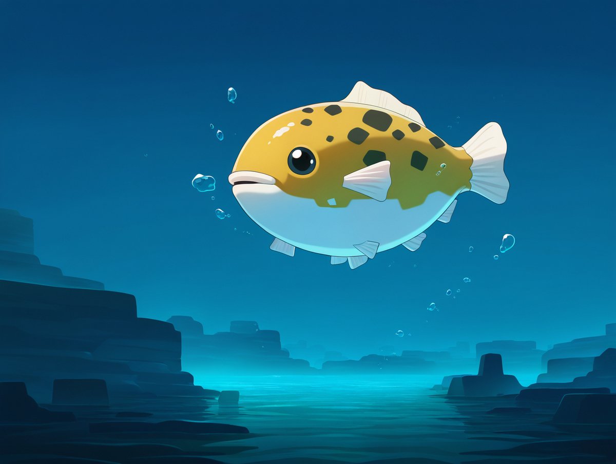 yukyu_haruka's tweet image. 11月29日は「いいフグの日」「いい（11）フグ（29）」と読み、食べた人に福（ふく）をもたらすという語呂合わせから。魚をフォーカスして出力したことがなかったのでフグの出力に苦戦。&quot;pufferfish&quot;で出力する方がいいですが、モデルによってまちまちですね（今回はNoobAI-XLを使用）#AIイラスト