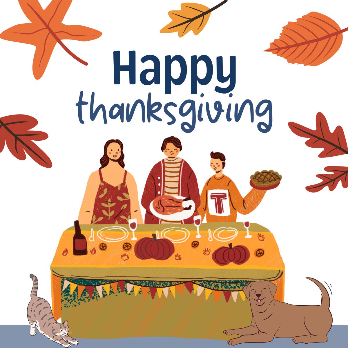 ArborViewAH's tweet image. Happy Thanksgiving from our paws to yours! 🍂🐾

This Thanksgiving, we’re grateful for wagging tails, purring companions, and all the love our pets bring into our lives. Wishing you and your furry friends a holiday full of warmth and joy! #HappyThanksgiving #ThankfulForPets