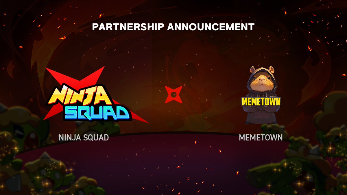 📣 BIG PARTNERSHIP NEWS! 📣
🥷 Ninja Squad x <a href="/MemeTownApp/">MemeTown</a> 🦄

We’re excited to announce our official partnership with MemeTown, the ultimate gateway to Web3 IP and MEME culture through fun and engaging games!

🎮 About MemeTown
MemeTown makes it easy for users to explore Web3 by