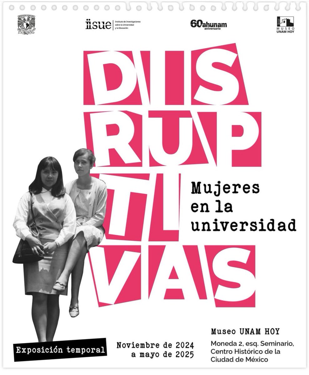 ✨ Disruptivas: cuestionando la cis-heteronorma en las universidades ✨
Pamela Álvarez Morales, académica de la DIE, colabora en esta increíble exposición que pone en el centro a las mujeres en la universidad y abre diálogo sobre la diversidad y la inclusión.

📍@museounamhoy