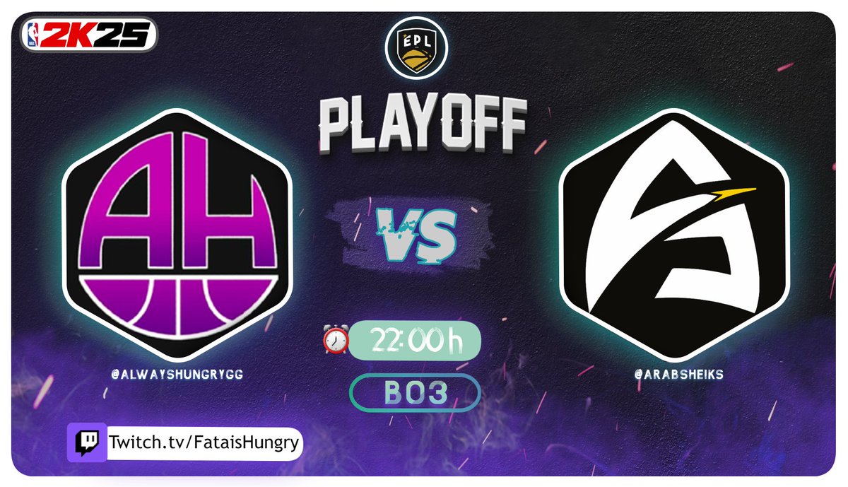 GAMEDAY | PLAYOFFS 🏀

Esta noche jugamos la primera ronda de los Playoffs <a href="/EPLorg/">European Pro-Am League</a> 🔥

🆚@AbyssalProject Formato =BO3

🎽
<a href="/Alvaroolemes/">Alvaro Lemes 🇮🇨</a>
#AngelNoCap (No sabe usar X)
<a href="/ItsRapper13/">Ruppertin</a>
<a href="/VGonZii13/">GONZll</a> 
<a href="/RxydeRR/">Pau</a> 

Vamos a apoyar a nuestro Hungries! 
              🔻
📺Twitch.tv/FataisHungry