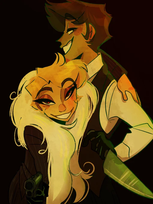 Ready to cut the turkey ig! #HazbinHotel #RadioDust #Alastor #angeldust