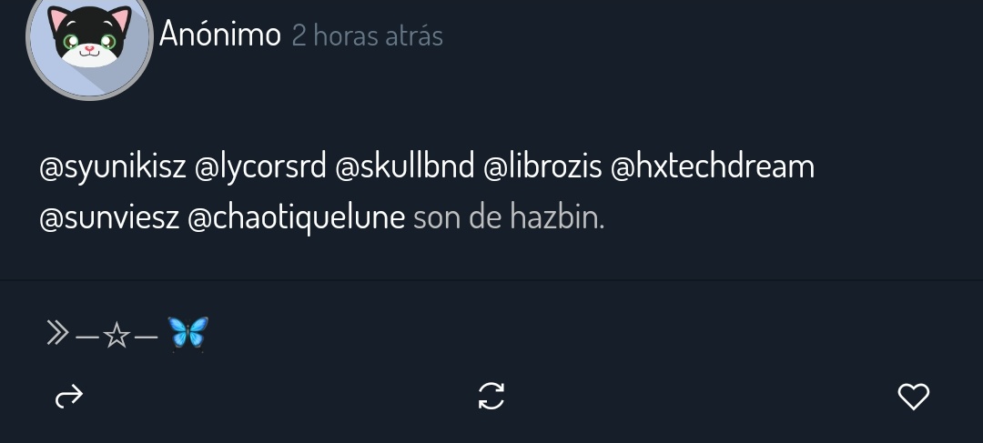 kamuthreads's tweet image. no entendí la necesidad de aclarar de qué fandom eran (?
@syunikisz @lycorsrd @skullbnd @librozis @hxtechdream @sunviesz @chaotiquelune