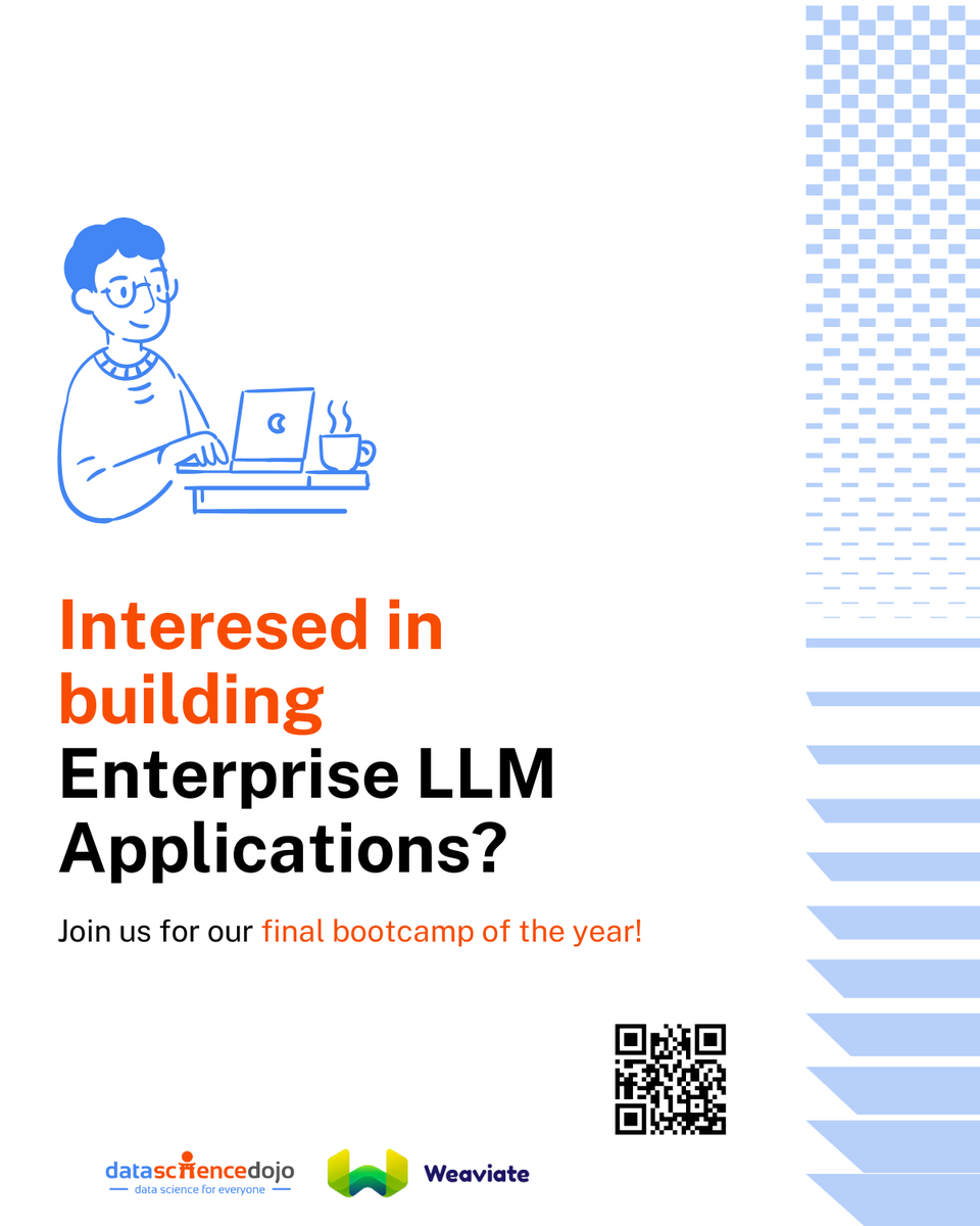 DataScienceDojo's tweet image. Discover the future of semantic search with vector database technology. 🚀 In partnership with Weaviate, our LLM Bootcamp offers hands-on Python, advanced techniques, and more!
📅 Join us today: hubs.la/Q02ZPL5r0
#LLMDojo #SemanticSearch #VectorDatabases #AI #Weaviate