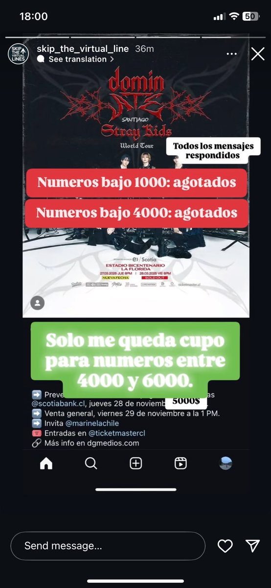 si mañana les quitan el puesto para stray kids en chile y los sacan de la fila ya saben la razón 🤪🤪🤪 gracias <a href="/dgmedioschile/">DG Medios</a> x estar al tanto de todo, gracias también por colaborar con <a href="/ticketmastercl/">Ticketmaster Chile</a> sin ustedes nada de esto sería posible 🤍🤍🤍