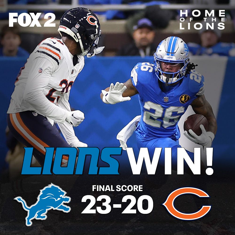 Detroit Lions break Thanksgiving losing streak with 23-20 win over Bears