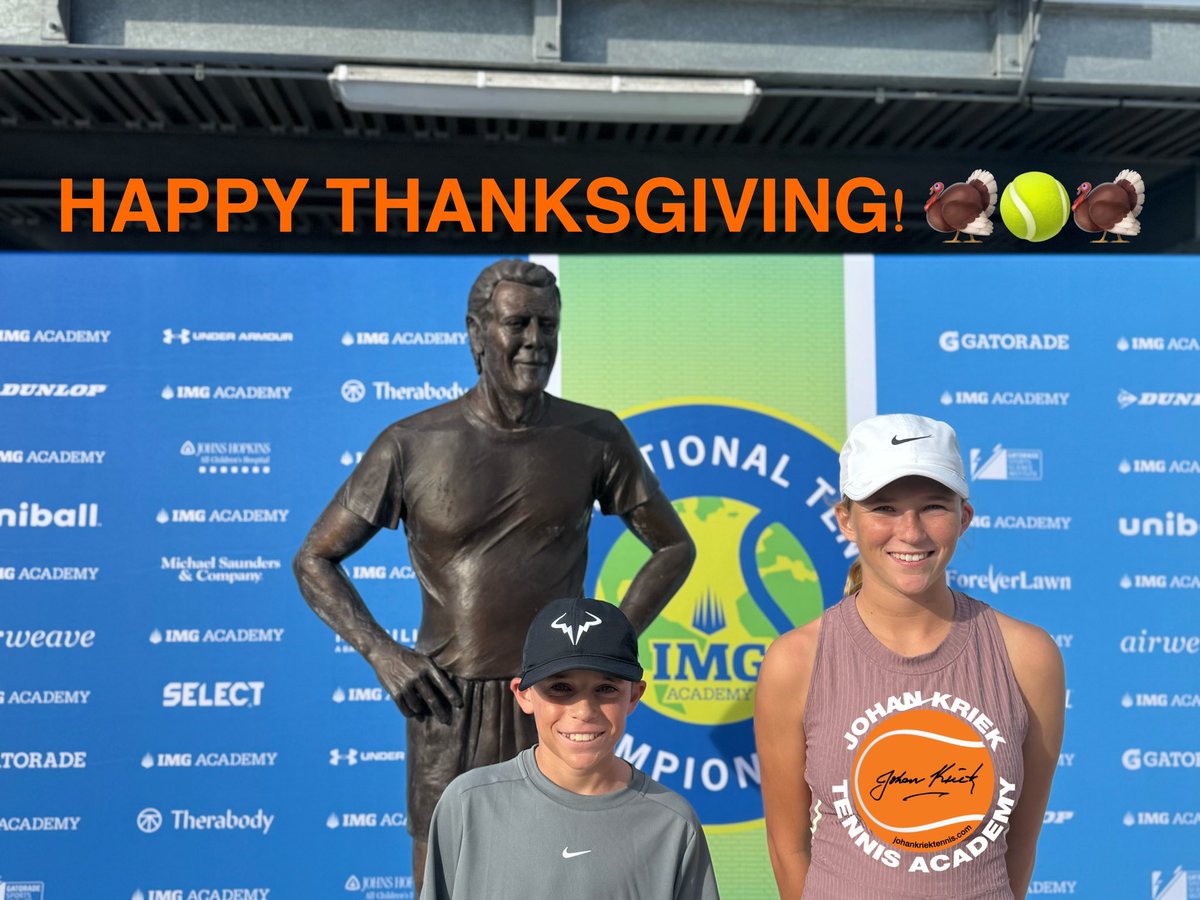 Happy Thanksgiving to our tennis friends! Many junior players from all over the world get to celebrate Thanksgiving at the IMG International Tennis Championships (Eddie Herr) as do <a href="/karolinakriek/">karolinakriek</a> &amp; <a href="/kristiankriek/">kristiankriek</a>. Both are through the the 3 rd of q’s in their divisions 🦃🎾🦃