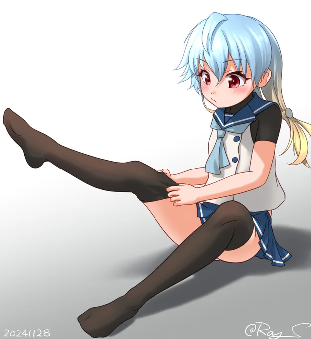 いいニーハイ佐渡サマ#艦これ版深夜の真剣お絵描き60分一本勝負 #艦これ版真剣お絵描き60分一本勝負_20241128 