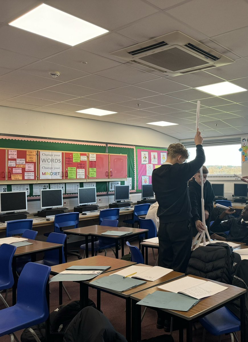 StudiesSt's tweet photo. Mrs Ockenden’s S3 Business class were learning all about group interviews this week and completed some group interview tasks including creating a free standing tower from paper and sellotape. #business https://t.co/tuqxUwMMVa
