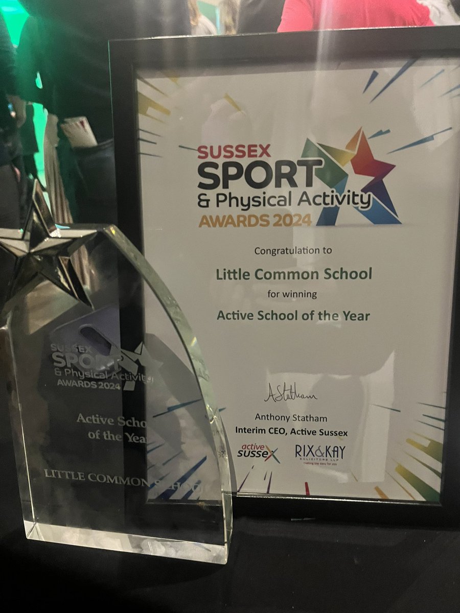 mrschapman24's tweet photo. 🏆🌟@littlecommon are delighted that we have won Active School of the Year at The Sussex Sport &amp; Physical Activity Awards 2024 🌟 Thank you to our fabulous staff team who enable our pupils &amp; families to keep active! 
@activesussex @YouthSportTrust @AliOliverYST @SxSportsAwards https://t.co/KC5GDH4MsT