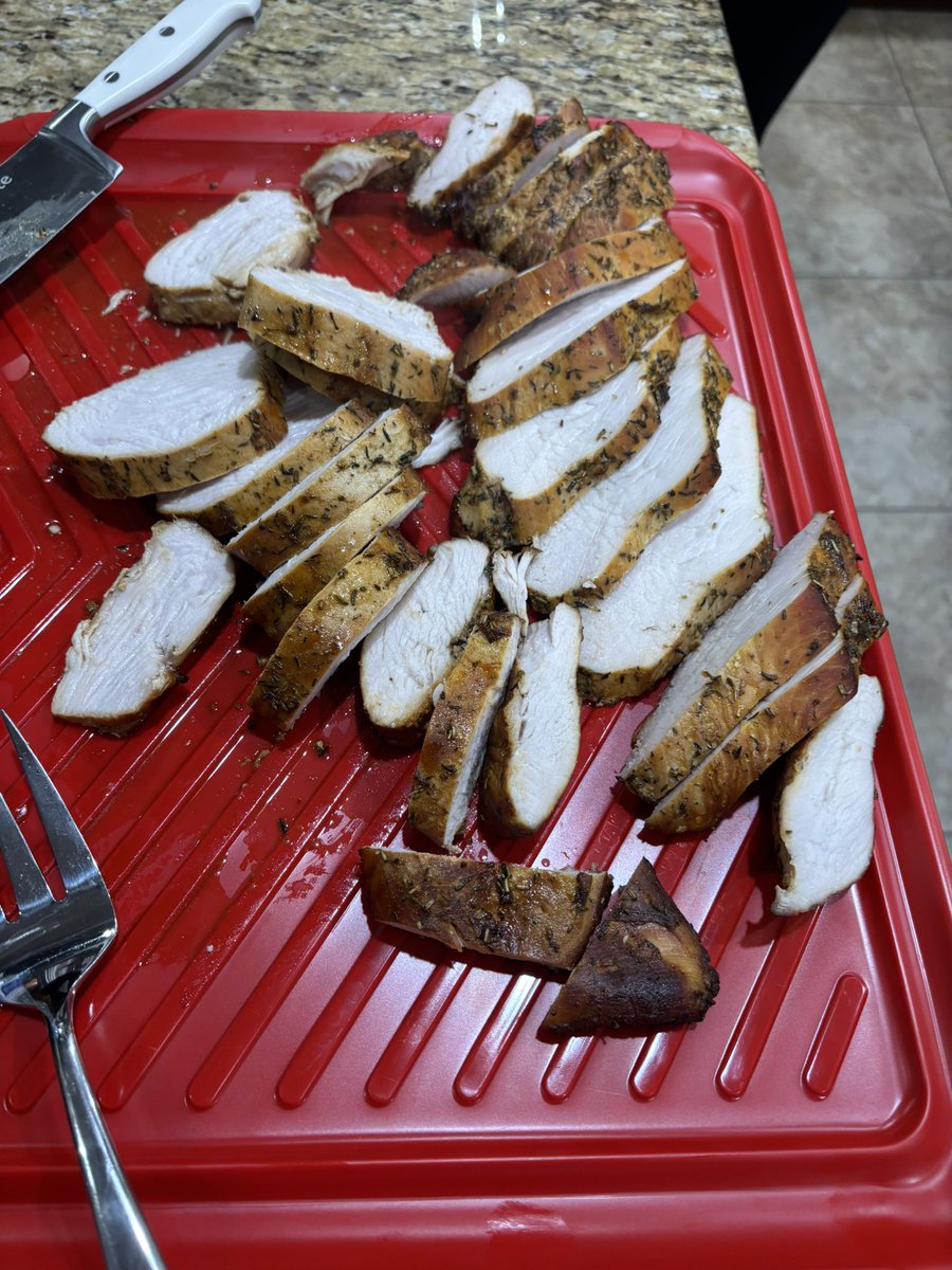 Didn’t need two full turkeys this year so I smoked a turkey breast. Think I did ok.
