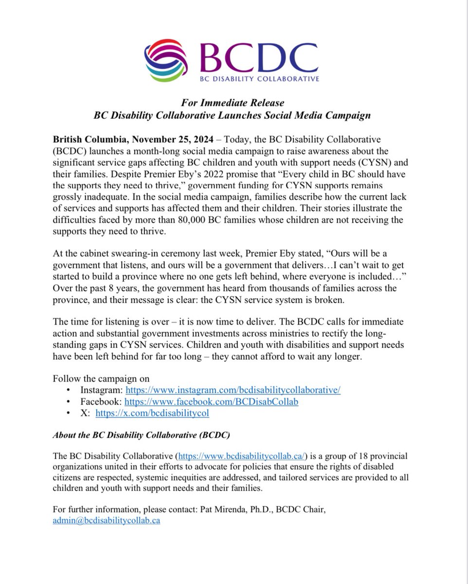 Press Release: BC Disability Collaborative Launches Social Media Campaign 

#IAmOneOfThem #BCPoli #BCNews 

<a href="/TheTyee/">The Tyee</a> <a href="/theprovince/">The Province</a> <a href="/CBCEarlyEdition/">CBCEarlyEdition</a> <a href="/cbcnewsbc/">CBC British Columbia</a> <a href="/CTVNews/">CTV News</a> <a href="/Kehyslop/">Katie Hyslop</a> <a href="/katiederosayyj/">Katie DeRosa</a> <a href="/OdetteAuger/">Odette Auger</a> <a href="/CKNW/">CKNW</a> <a href="/cfax1070/">CFAX 1070 Victoria</a>  <a href="/sdicksonglobal/">Shaun Dickson</a> <a href="/MonikaGul/">Monika Gul</a> <a href="/CUrquhartGlobal/">Catherine Urquhart 🇨🇦🇨🇦🇨🇦</a>  <a href="/VernonNews/">Vernon Morning Star</a>