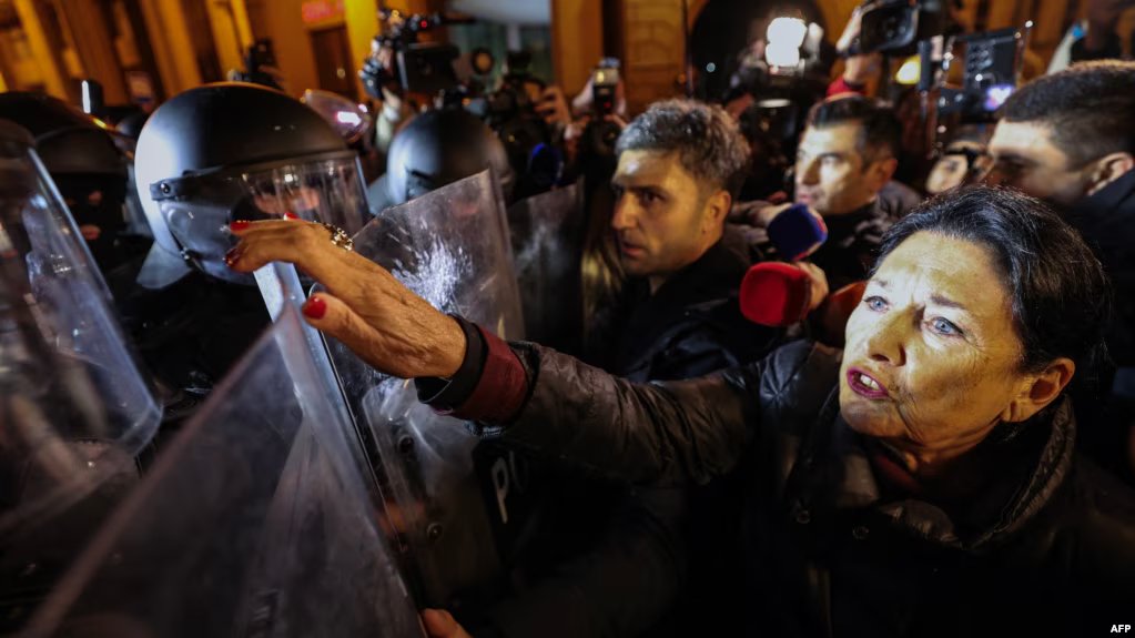 Georgia's PM Irakli Kobakhidze's announcement to suspend EU accession talks until 2028 contradicts the longstanding support of previous leaders for EU integration and the desires of around 80% of the population who want EU membership. President Zourabichvili joined the protests.