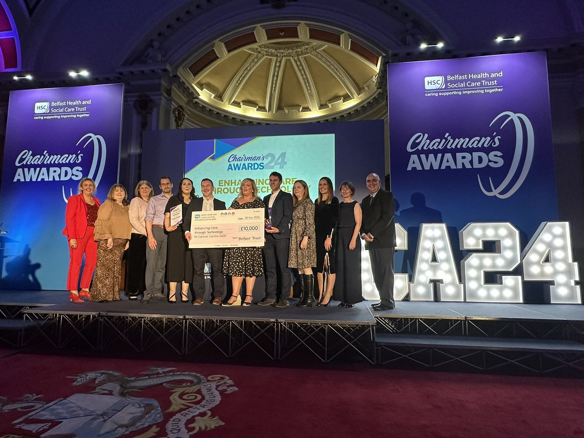 Congratulations to the NI Cancer Centre SABR Team, Enhancing Care through Technology 🏆

They use ultra-high dose radiotherapy to treat areas of cancer spread allowing patients to avoid long courses of chemotherapy &amp; helping improve patient’s quality of life

#ChairmansAwards24