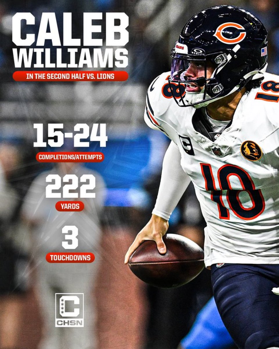 clayharbs82's tweet photo. Caleb Williams in the 2nd half. Was perfect but this guy battled hard. 

Chicago has their QB. #DaBears #Bears https://t.co/zZf62Wxxy1