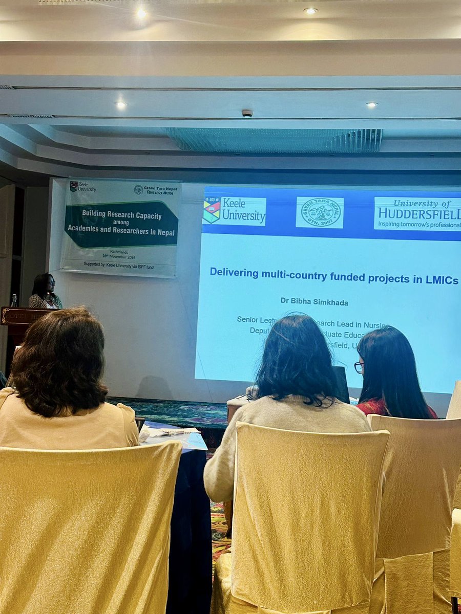 Bibha Simkhada (@simkhadabibha) on Twitter photo Presenting experience of delivering multi-countries projects in research capacity building training in Nepal <a href="/HuddersfieldUni/">University of Huddersfield</a> @EvanTeijlingen <a href="/paudyal1/">Prof Priya Paudyal</a> Presenting experience of delivering multi-countries projects in research capacity building training in Nepal <a href="/HuddersfieldUni/">University of Huddersfield</a> @EvanTeijlingen <a href="/paudyal1/">Prof Priya Paudyal</a>