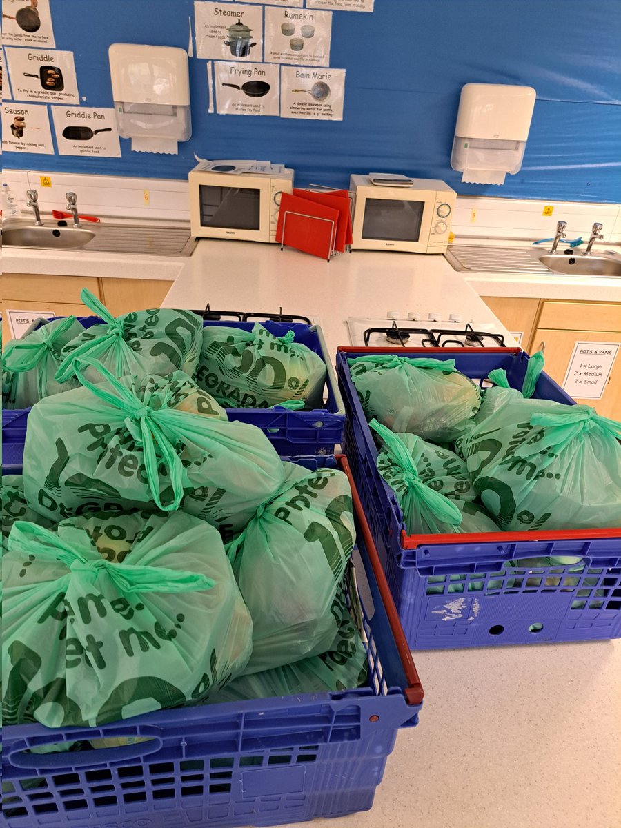 iahealthwb's tweet photo. Our fruit and veg parcels were a great success last week so we increased the number available to all pupils to collect on their way out of school. @invacad @MsMcCready @DhtLivingstone @invacadps https://t.co/xijxQUSOdG