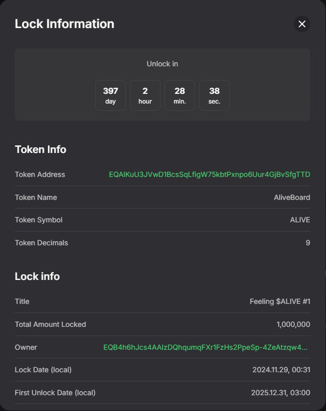 aliveboard's tweet image. We’ve started a community move in Live Stream !

Everyone can lock their tokens Voluntarily until the start of 2026 january! 

We ‘re Feeling $ALIVE NOW!!

#feelingalive