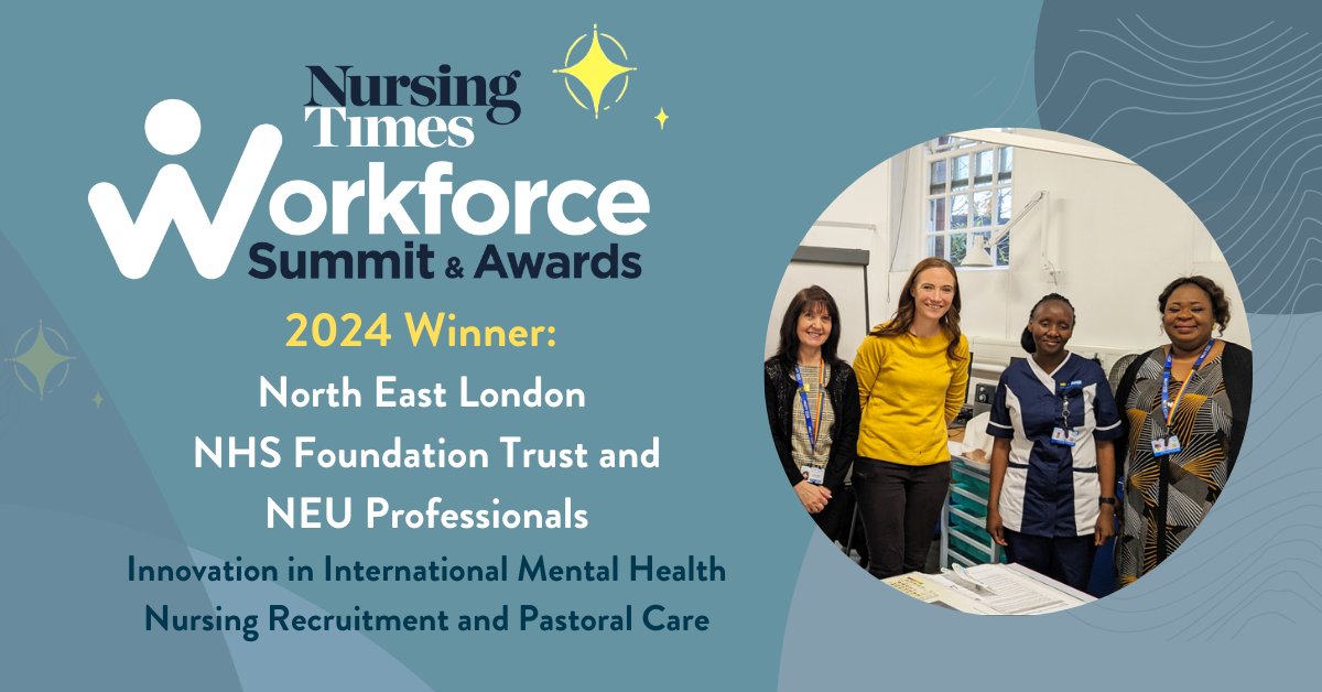 NursingTimes's tweet photo. Best International Recruitment Experience category sponsored by @OETOfficial is awarded to @NELFT &amp; @NEUProfessiona1 - Congratulations! #NTWorkforce #nursingworkforce https://t.co/M9yfI91ahC