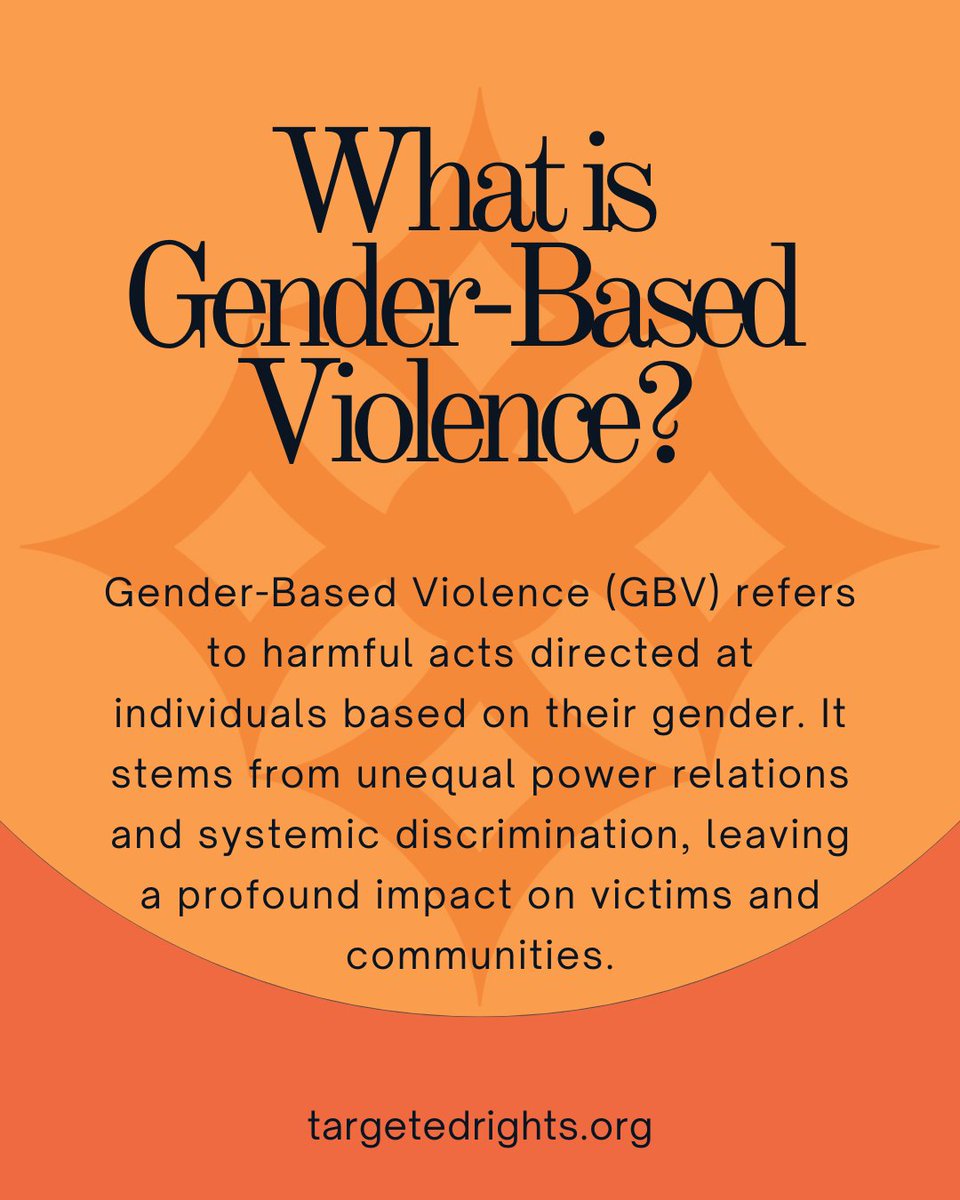 TargetedRights's tweet photo. Gender-Based Violence is a global issue rooted in inequality and discrimination. It affects individuals, families, and communities, leaving lasting impacts.  
#speakupspeakout
#EndGBV 
#16DaysOfActivism2024 https://t.co/FLIsmEDeen