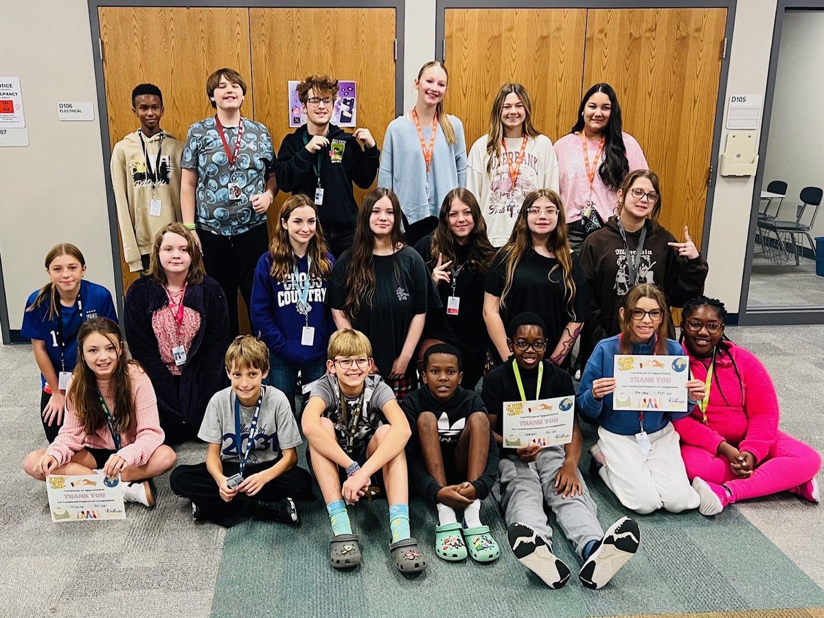 Mrs. Smith is thankful for these compassionate students. Thank you for showing empathy on full throttle each day and taking action to make positive differences in our school and community! #BEMSThanks