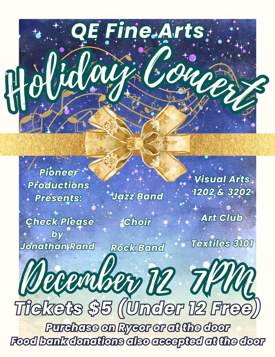 Our Fine Arts Department have been working to bring you a fun and festive concert this December. See info on the poster below!