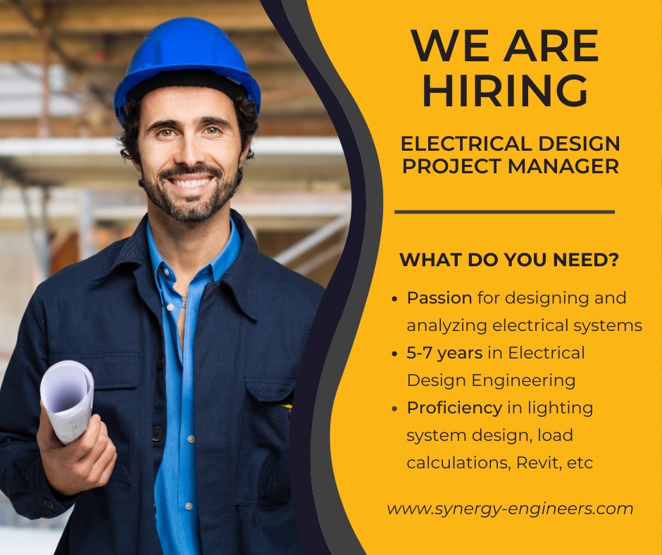 SynergyEngineer's tweet image. 🌟 Join our team! 🛠️ 

We&apos;re seeking an experienced Electrical Design Engineer Project Manager to lead our innovative projects. 💼 

Apply now!🔗 ow.ly/aRaS50Rh4rj 

#Hiring #ElectricalDesignEngineer #ProjectManager 🌟👷‍♂️
