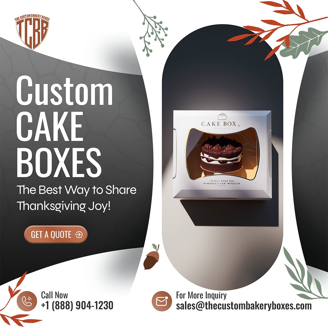custombakerybox's tweet image. 𝗖𝘂𝘀𝘁𝗼𝗺 𝗰𝗮𝗸𝗲 𝗕𝗼𝘅𝗲𝘀: 𝗧𝗵𝗲 𝗕𝗲𝘀𝘁 𝗪𝗮𝘆 𝘁𝗼 𝗦𝗵𝗮𝗿𝗲 𝗧𝗵𝗮𝗻𝗸𝘀𝗴𝗶𝘃𝗶𝗻𝗴 𝗝𝗼𝘆!
Explore more:  thecustombakeryboxes.com/product/custom…
Email us at: sales@thecustombakeryboxes.com  
 Call us at:+1 (888) 904-1230
#ThanksgivingPackaging #CustomCakeBoxes #ShareTheJoy