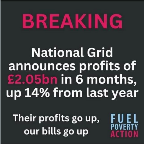 That's profit from owning the Electricity Transmission that they spend only £150m a year maintaining, and that you used to own only 20 years ago.

Another £100 a year on everyone's bills for their profits.