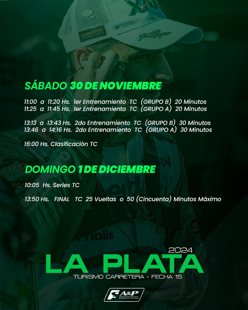 A&P Competicion (@aypcompeticion_) on Twitter photo Todo lo que tenés que saber del TC que corre este finde en La Plata
📸 <a href="/agenciava/">Agencia VA</a>
<a href="/speedagro/">SpeedAgro</a>
<a href="/GrupoPrialis/">Grupo Prialis</a>
<a href="/aguasyprocesos/">Aguas & Procesos</a>
<a href="/FacuChapur/">Facu Chapur</a>
<a href="/OggioniAlex/">Alex Oggioni</a>
<a href="/RubenOggioni/">Ruben Oggioni</a>
<a href="/actcargentina/">Turismo Carretera ACTC</a> Todo lo que tenés que saber del TC que corre este finde en La Plata
📸 <a href="/agenciava/">Agencia VA</a>
<a href="/speedagro/">SpeedAgro</a>
<a href="/GrupoPrialis/">Grupo Prialis</a>
<a href="/aguasyprocesos/">Aguas & Procesos</a>
<a href="/FacuChapur/">Facu Chapur</a>
<a href="/OggioniAlex/">Alex Oggioni</a>
<a href="/RubenOggioni/">Ruben Oggioni</a>
<a href="/actcargentina/">Turismo Carretera ACTC</a>