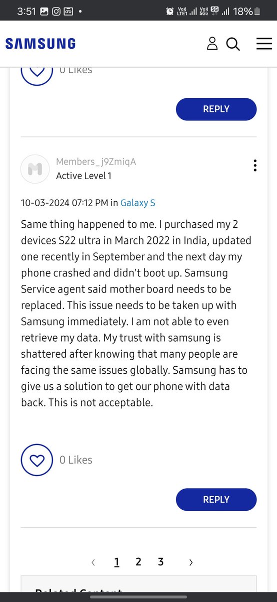 PragyeshG's tweet photo. @SamsungIndia @SamsungMobile Many more evidences but X only allowing 4 photos in a tweet, still customer support is saying we don't have cases in which motherboard is dead after updating software, #Samsung #Smartphone #Flagship #s22ultra #galaxyai #GalaxyS25Ultra #GalaxyS25Ultra https://t.co/KlFwkTV8jT