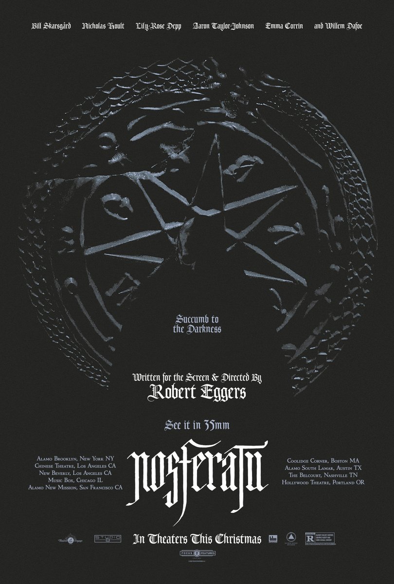 FantPavilion's tweet photo. These cool posters for Robert Eggers' @NosferatuFilm highlight the 35mm, IMAX and Dolby Cinema presentations of the film.

'Nosferatu' opens in U.S. theaters on Christmas Day.

More genre cinema news: https://t.co/tRlaJyxg8y #FantasticPavilion https://t.co/c6gFtrqruF