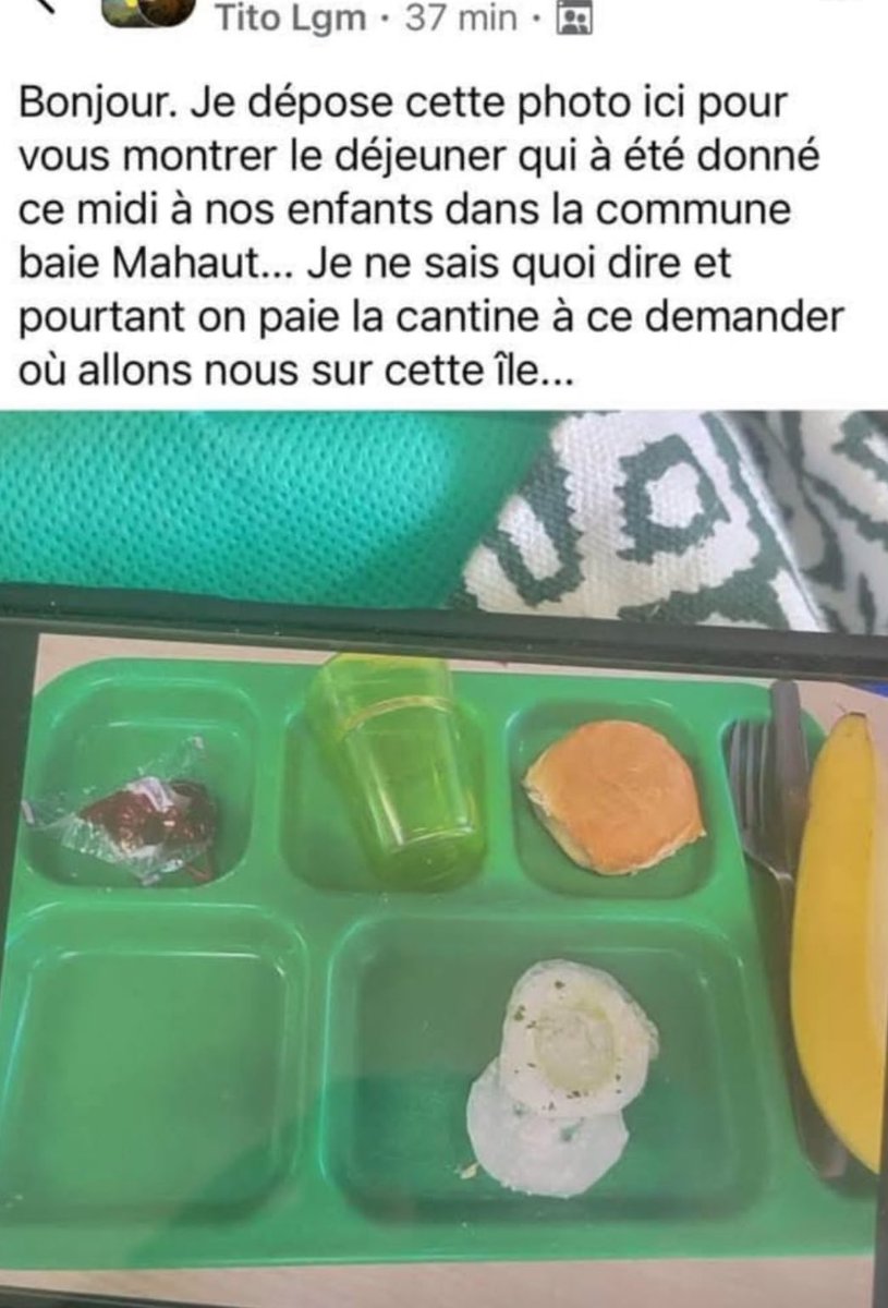 #Eau 🔴🔴🔴
L’unité centrale de production (cuisine centrale) de Baie-Mahault victime d’un défaut d’alimentation en eau. Hélène Polifonte affirme qu’un repas de substitution équilibré a été proposé aux élèves…
<a href="/guadeloupela1e/">Guadeloupe la 1ère</a> <a href="/baiemahault/">Ville de Baie-Mahault</a>