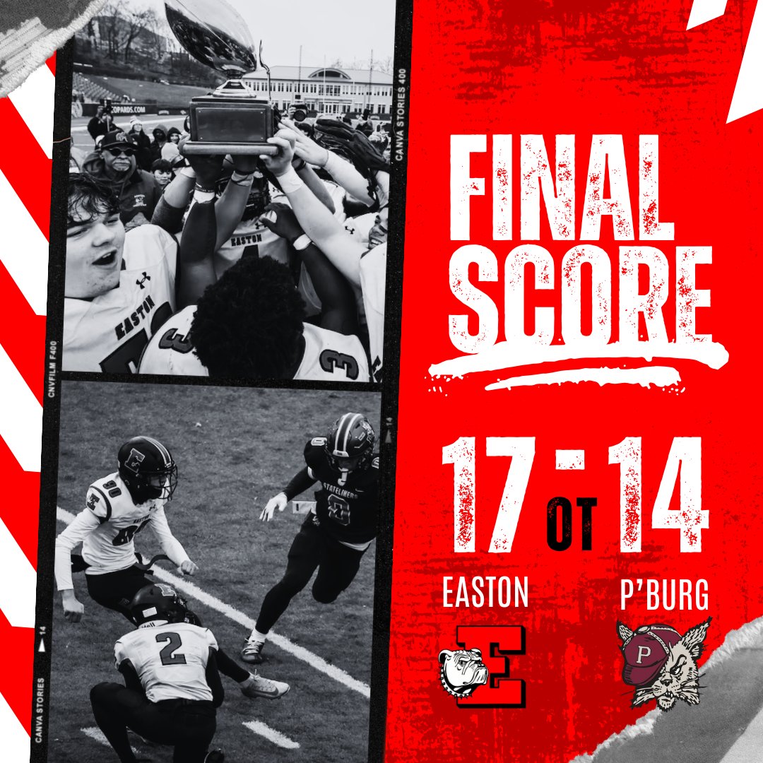 One for the history books!
Easton tops P'burg 17-14 in OT!
#HotTurkey
#WeBeatPburg
#TraditionLivesHere