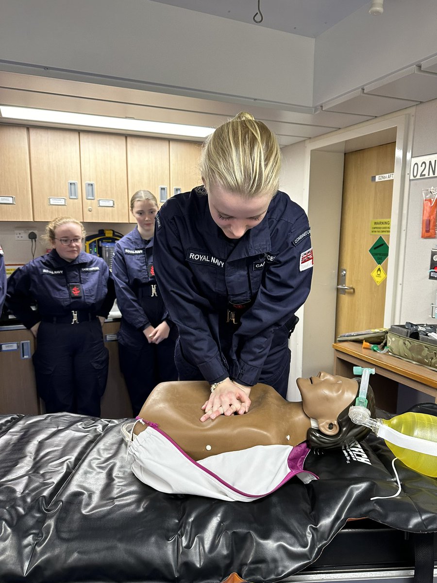 RydeCCF's tweet photo. After some navigation challenges, we went to the sick bay where some of us got to show off our first aid skills (acquired during the @RoyalNavy camps and courses) … singing to the tune of #StayingAlive 🎶🎶 https://t.co/MpusLrlr6O